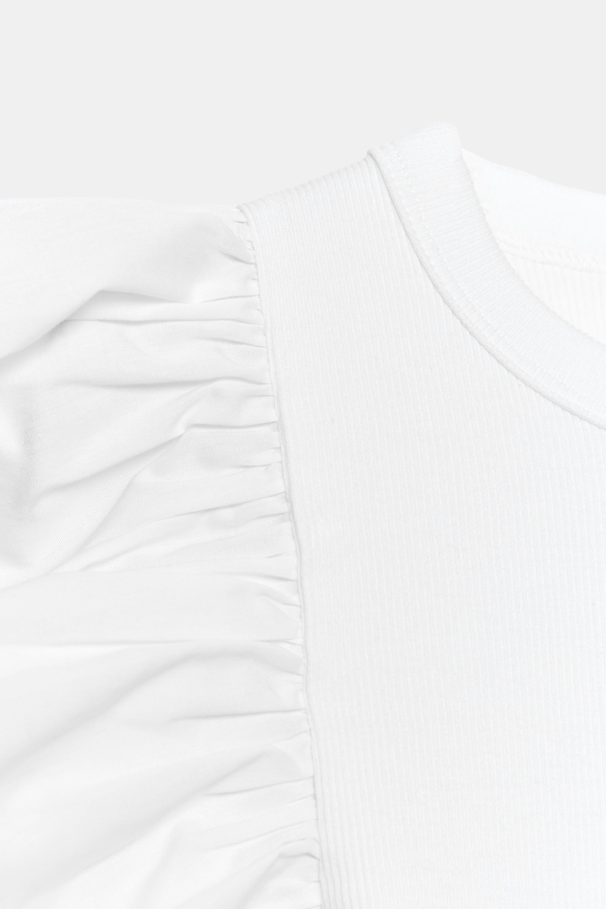 T-SHIRT BIMATIÈRE À VOLANTS CÔTELÉS